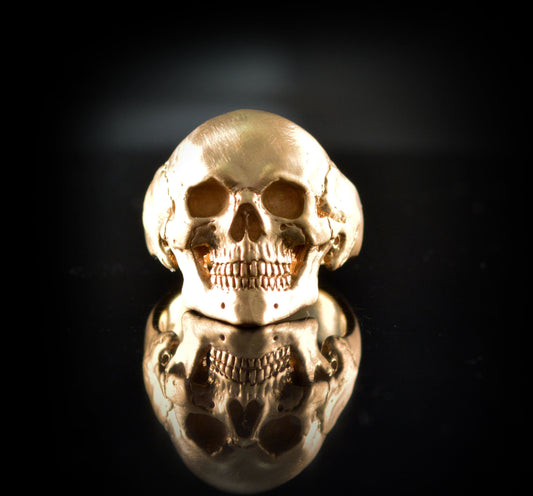 anillo calavera humana de oro,  anillo Calavera hecha amano en oro 10k, 14k o 18k, Anillo memento mori - D´Cast