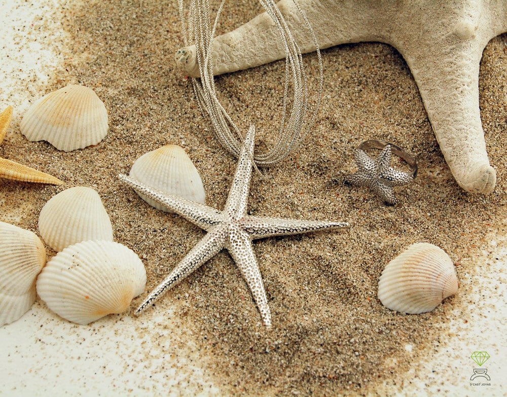 925 silver pendant Big starfish, Sea jewelry, Big starfish necklace, Boho style, Handmade pendant