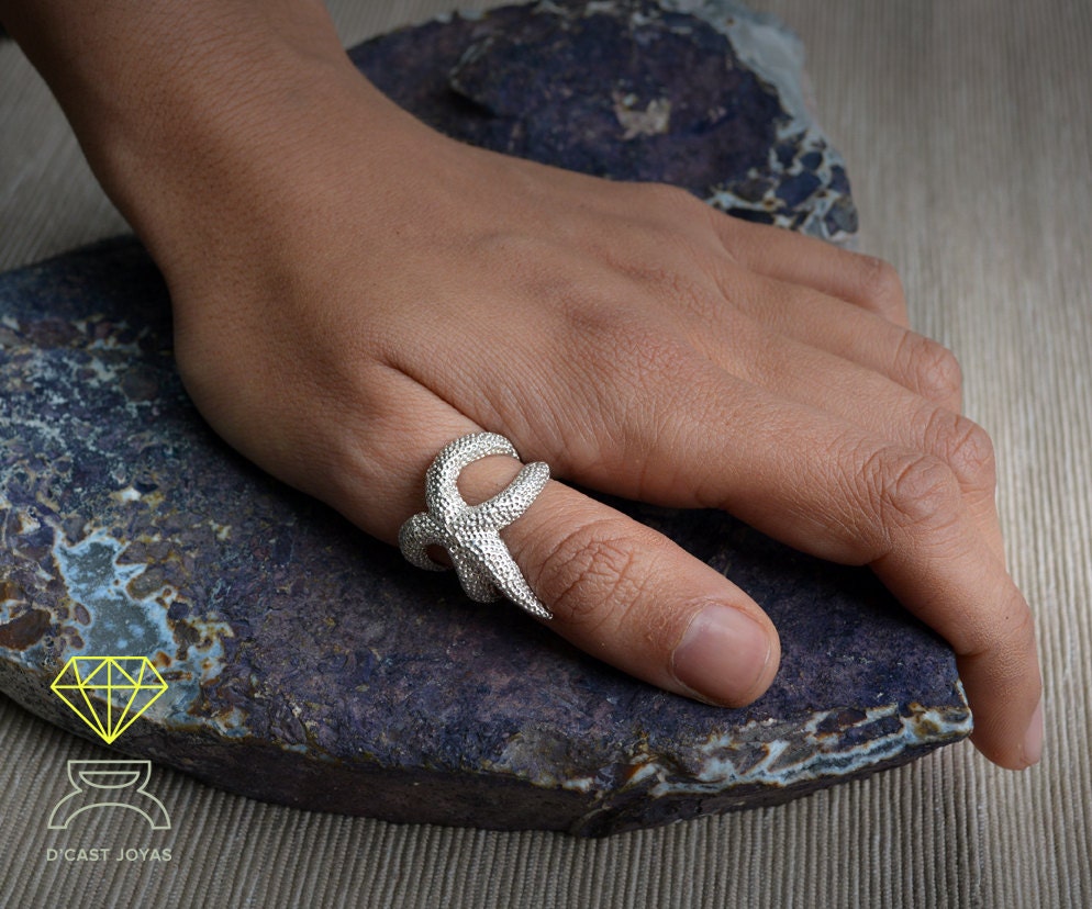 Anillo ajustable estrella de mar envolvente, Joyería del mar