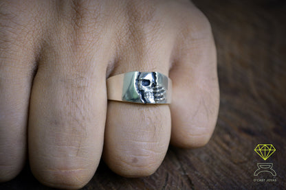 Anillo banda calavera Winter is coming pequeño
