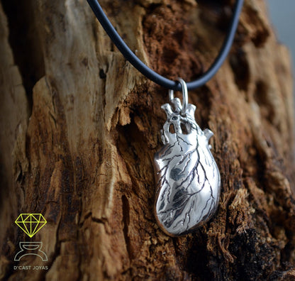 Sterling silver pendant with natural tanzanite, Human heart pendant with natural ruby, Mother's Day special gift